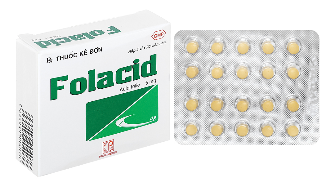 Folacid 5mg PHARMEDIC (hộp 80 viên)
