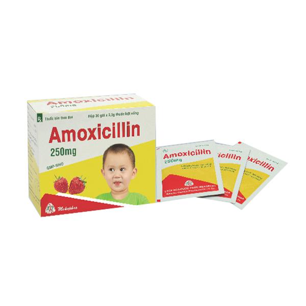 Amoxicillin 250mg Mekophar (hộp 30 gói 2,5g)