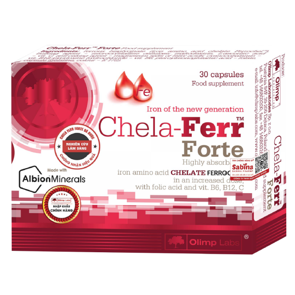 Chela - Ferr Forte (	Hộp 30 viên)