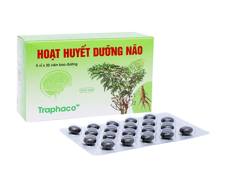 Hoạt Huyết Dưỡng Não bao đường Traphaco (5 vỉ x 20 viên)